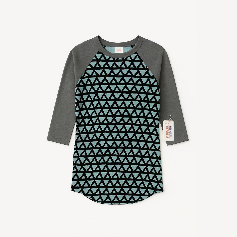 Lularoe Randy top in patterned baby blue